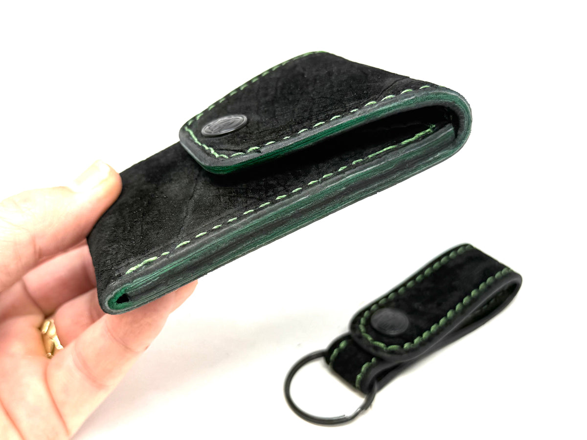 Sarasota Wallet - Black Hippo w Green