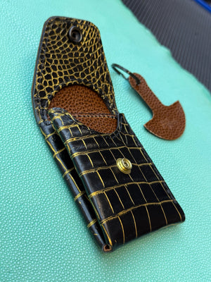 Sarasota Wallet - Black/Gold Alligator