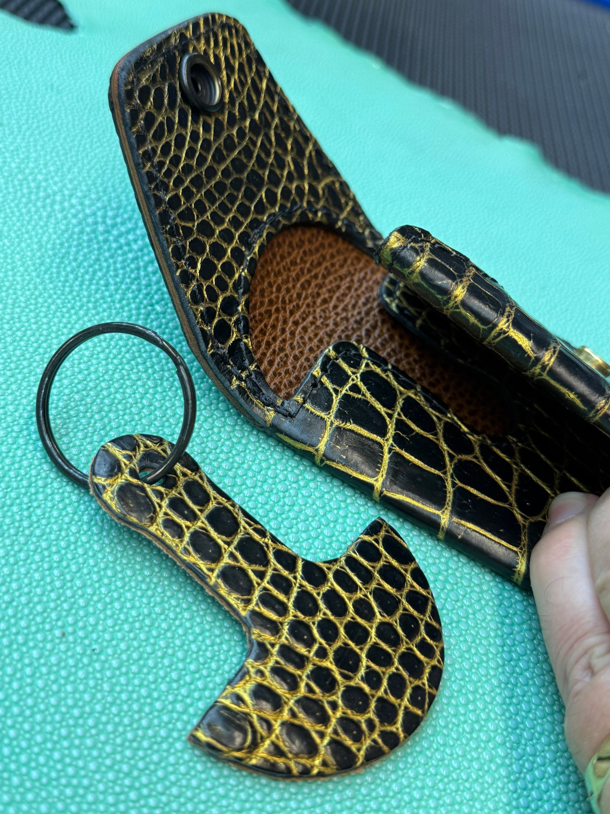 Sarasota Wallet - Black/Gold Alligator