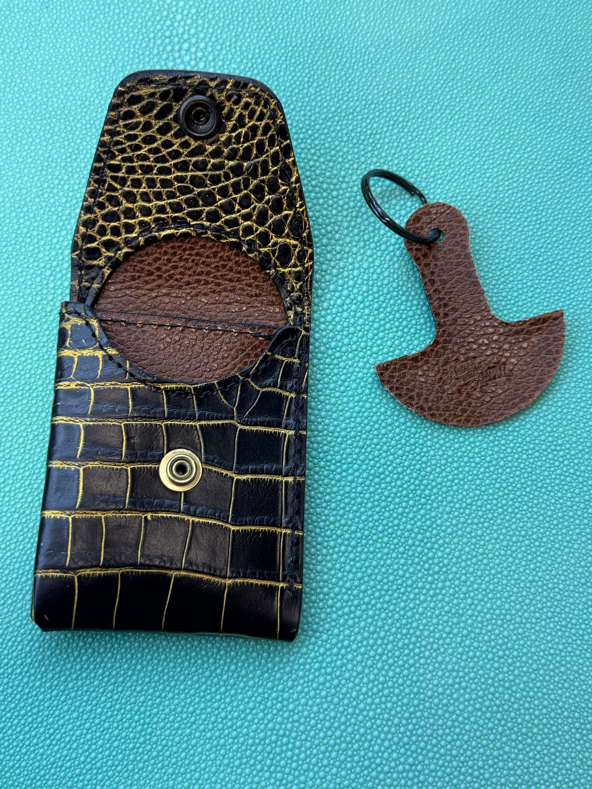 Sarasota Wallet - Black/Gold Alligator