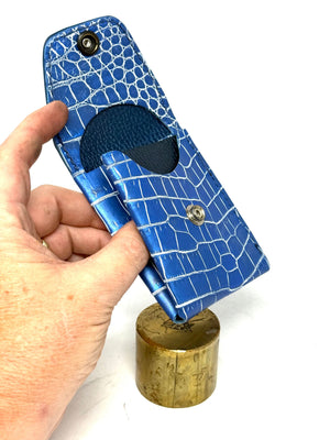 Sarasota Wallet - Blue/White Crocodile - Anvil Customs