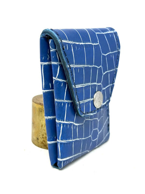 Sarasota Wallet - Blue/White Crocodile - Anvil Customs