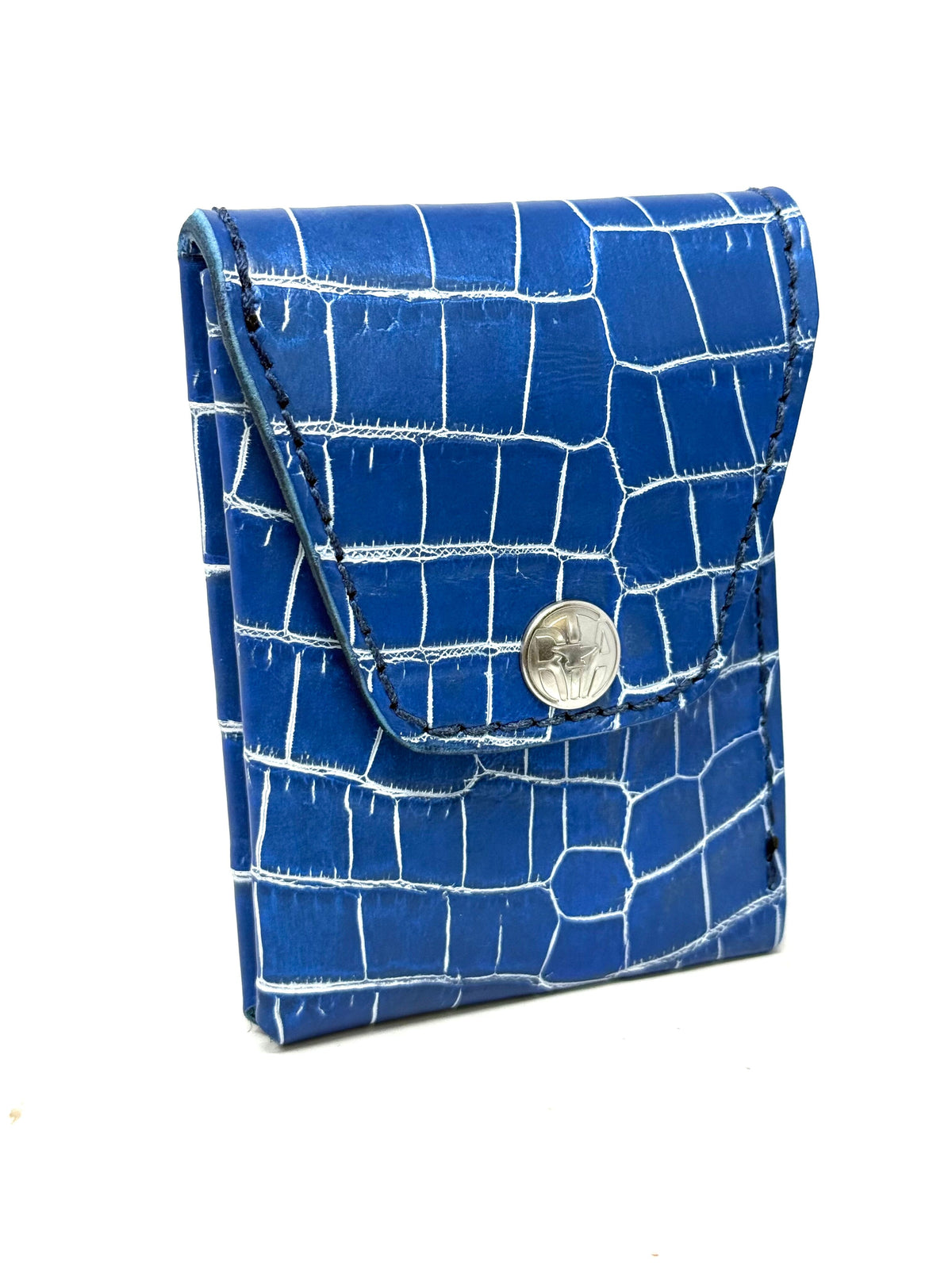 Sarasota Wallet - Blue/White Crocodile - Anvil Customs