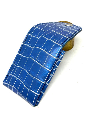 Sarasota Wallet - Blue/White Crocodile - Anvil Customs