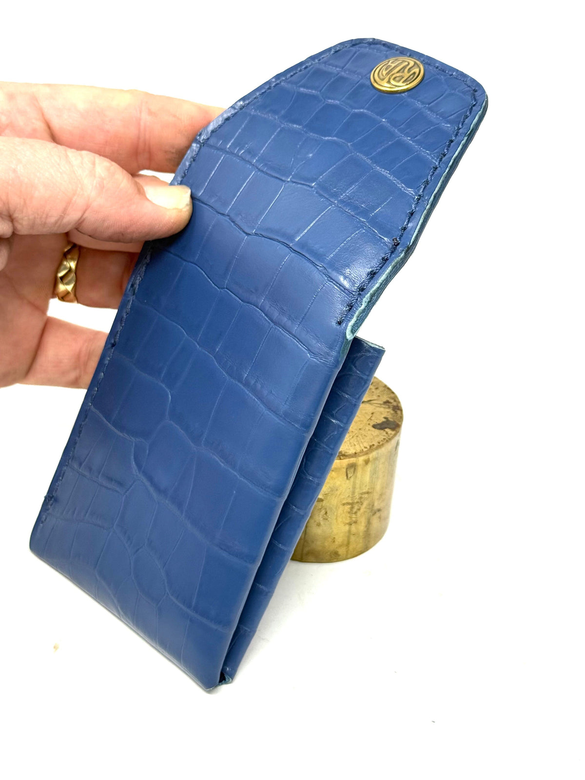 Sarasota Wallet - Cobalt Blue Crocodile - Anvil Customs