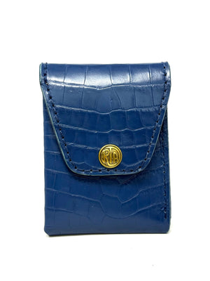 Sarasota Wallet - Cobalt Blue Crocodile - Anvil Customs