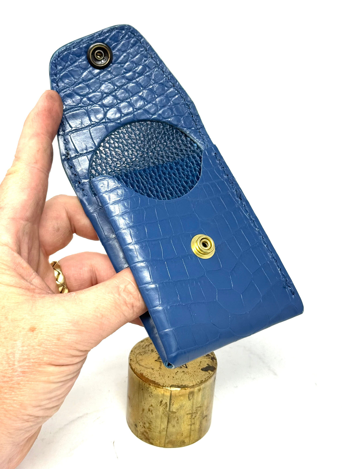 Sarasota Wallet - Cobalt Blue Crocodile - Anvil Customs