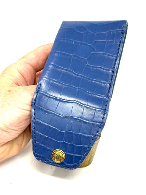 Sarasota Wallet - Cobalt Blue Crocodile - Anvil Customs