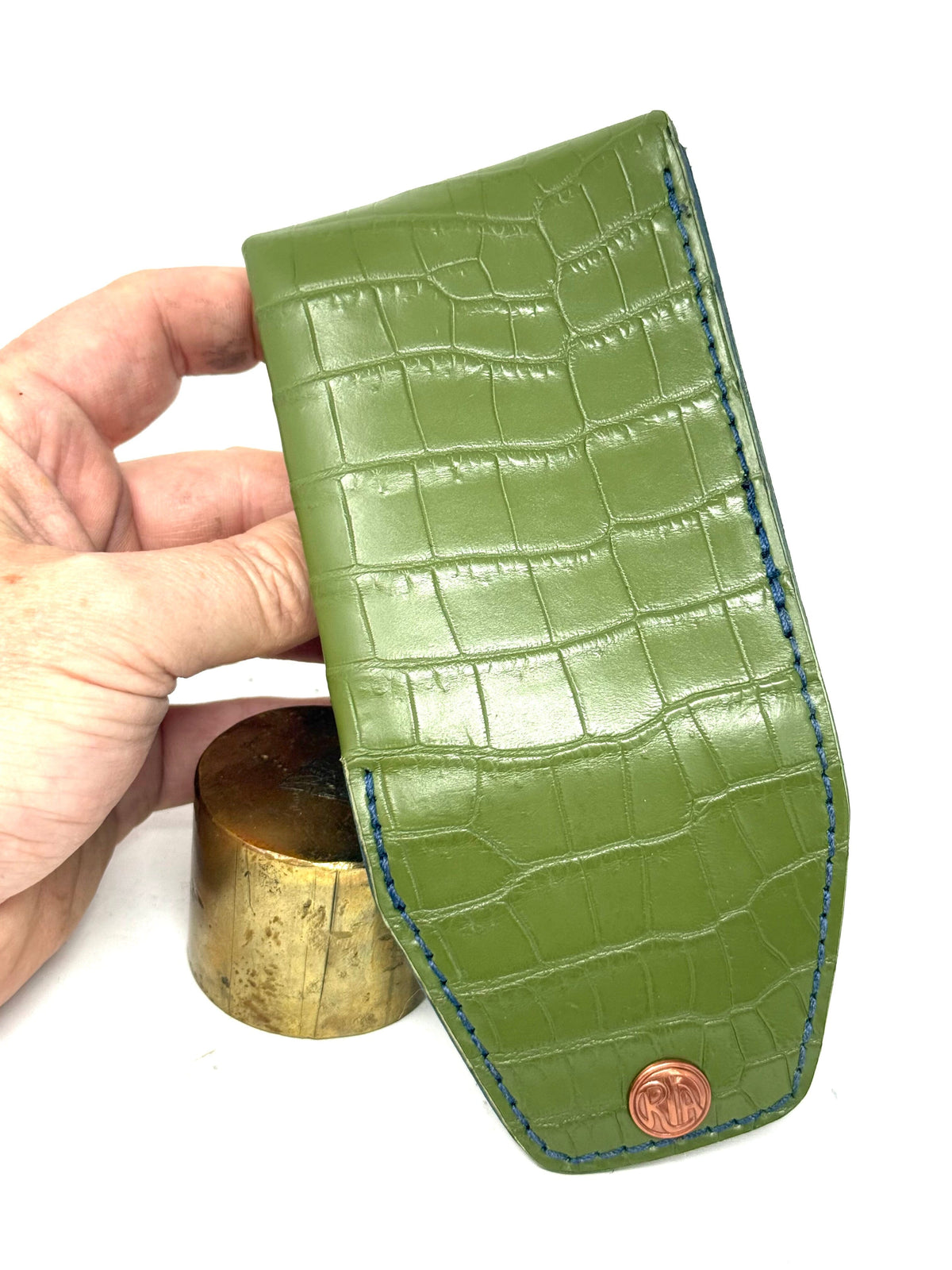 Sarasota Wallet - Loden Green Crocodile - Anvil Customs