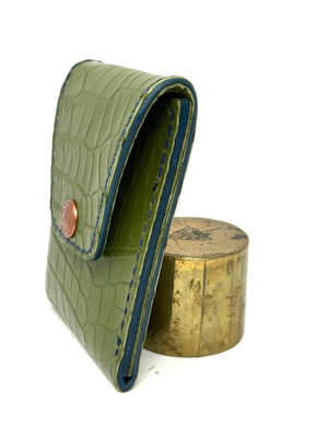 Sarasota Wallet - Loden Green Crocodile - Anvil Customs
