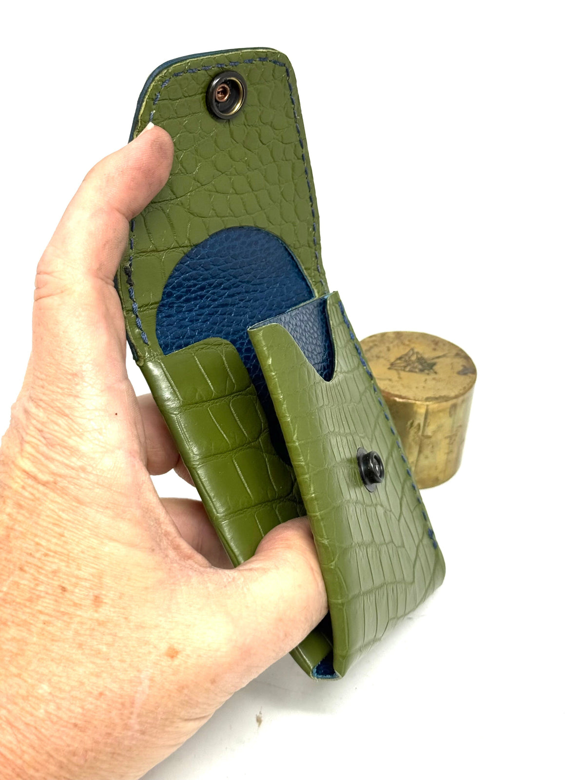 Sarasota Wallet - Loden Green Crocodile - Anvil Customs