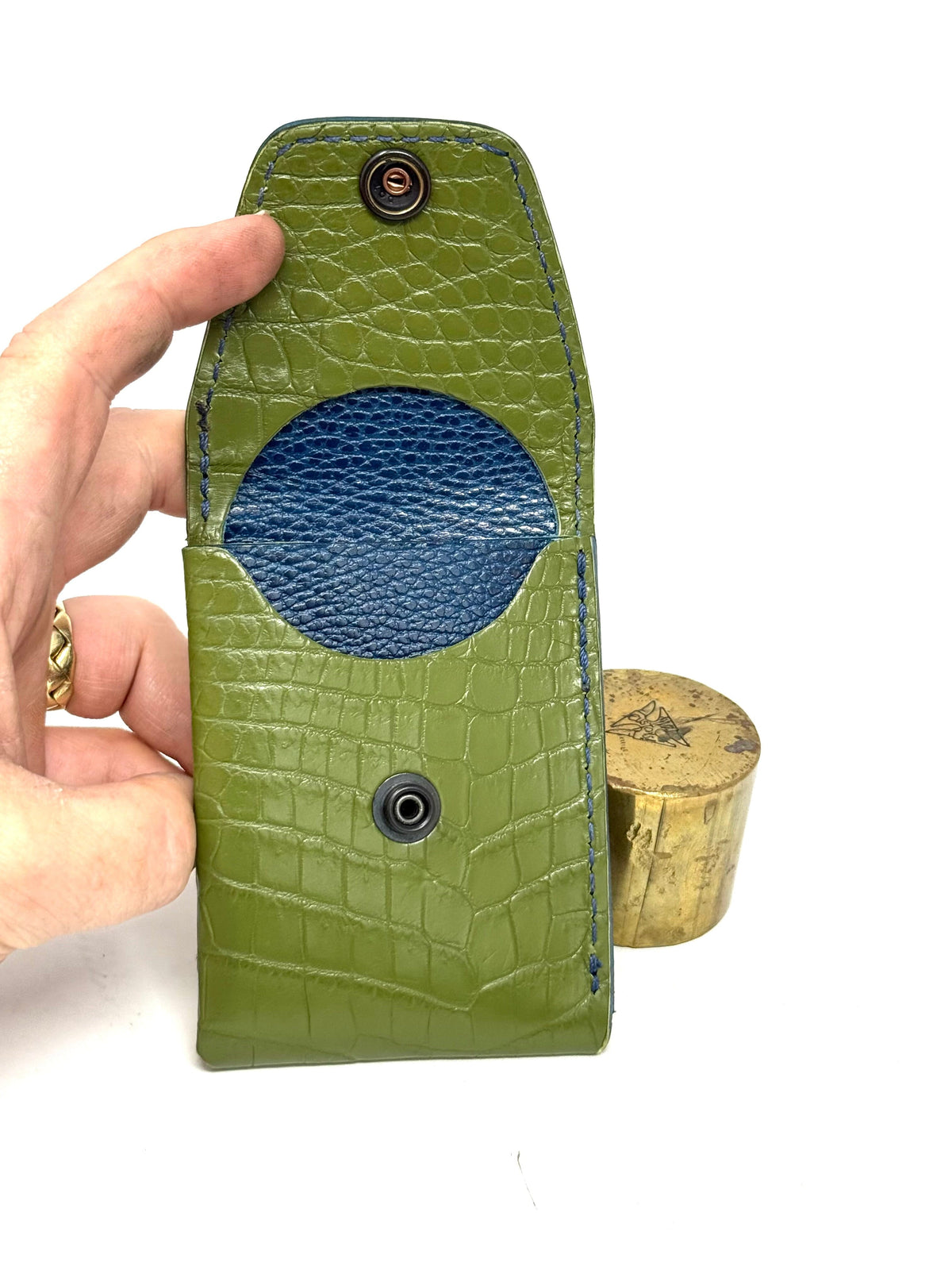 Sarasota Wallet - Loden Green Crocodile - Anvil Customs