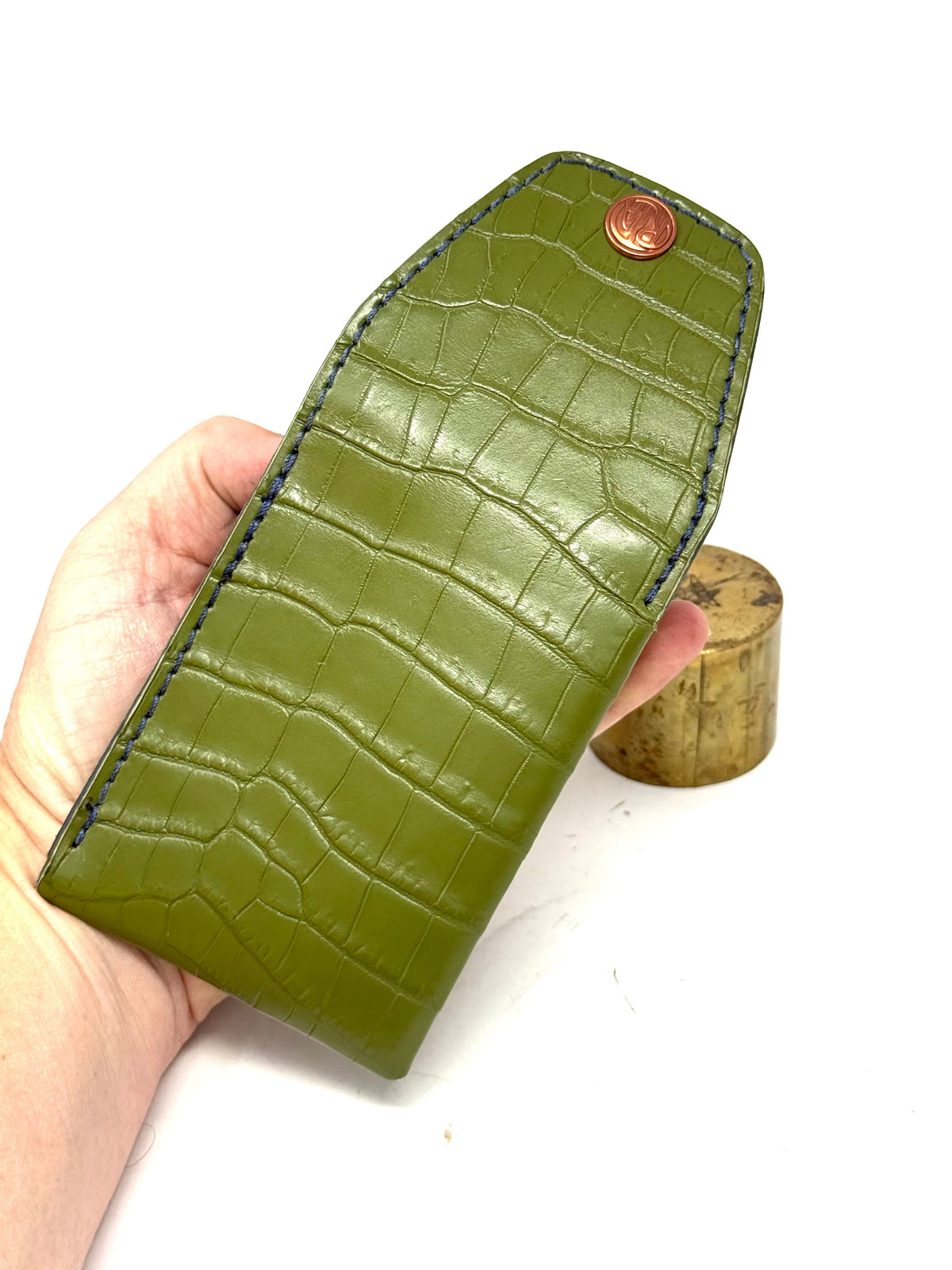 Sarasota Wallet - Loden Green Crocodile - Anvil Customs