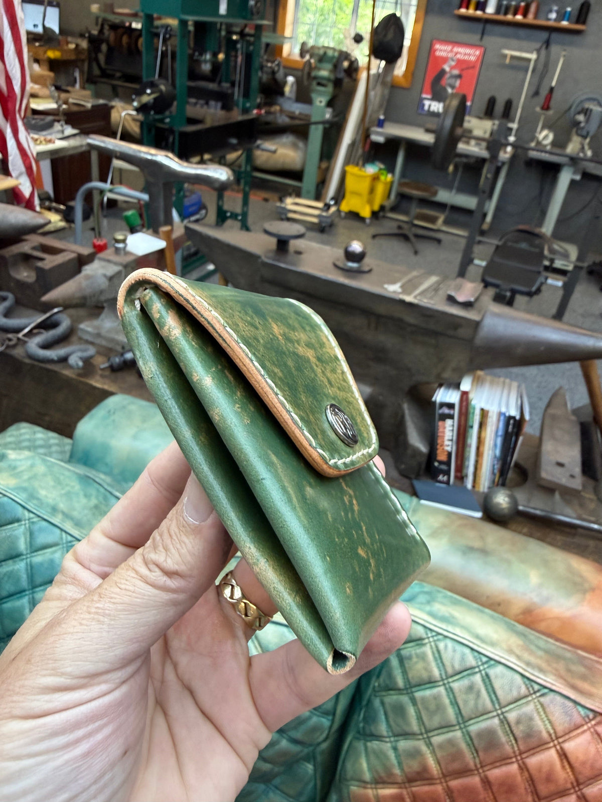 Sarasota Wallet - Marbled Teal Shell Cordovan