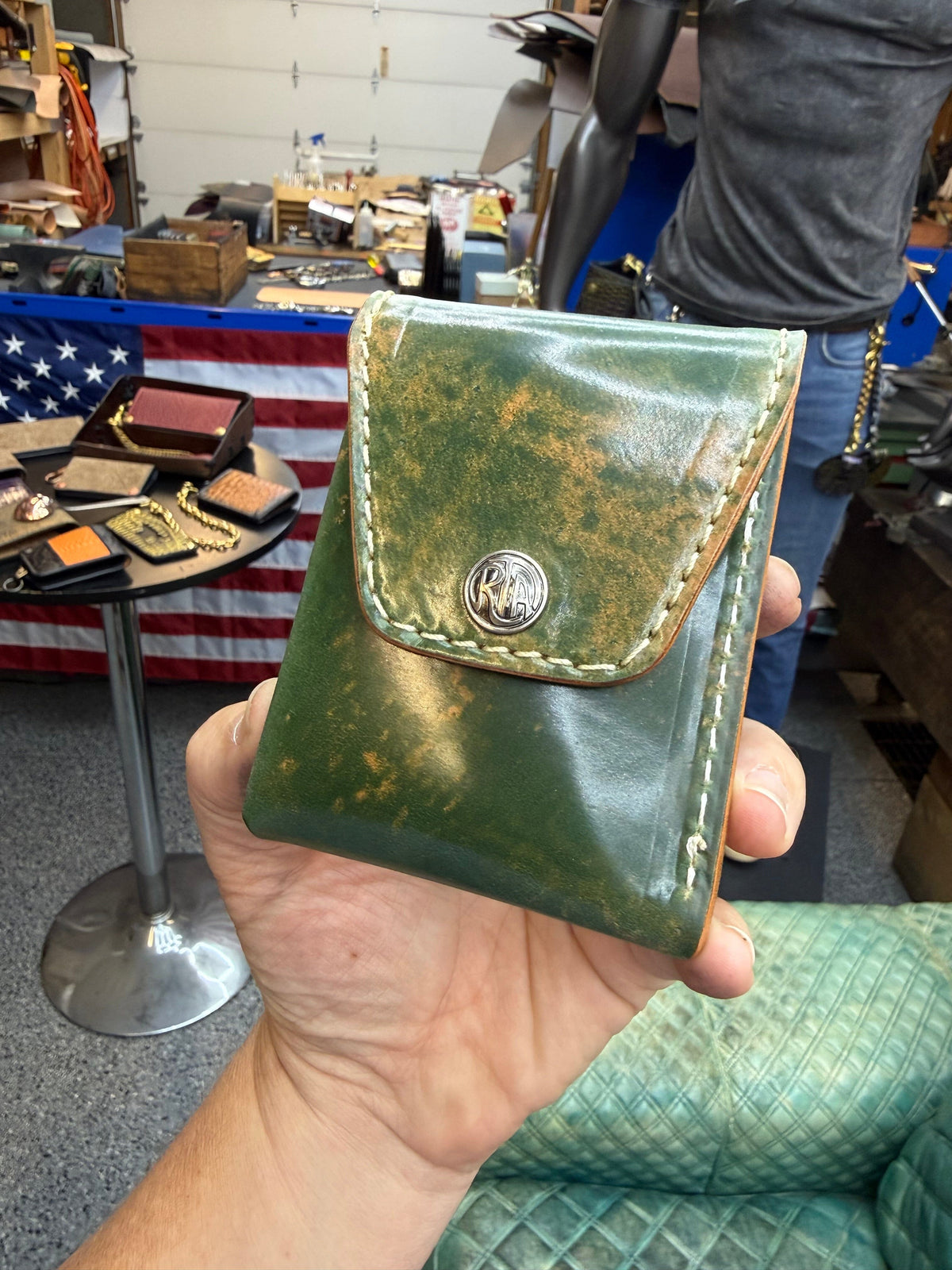 Sarasota Wallet - Marbled Teal Shell Cordovan