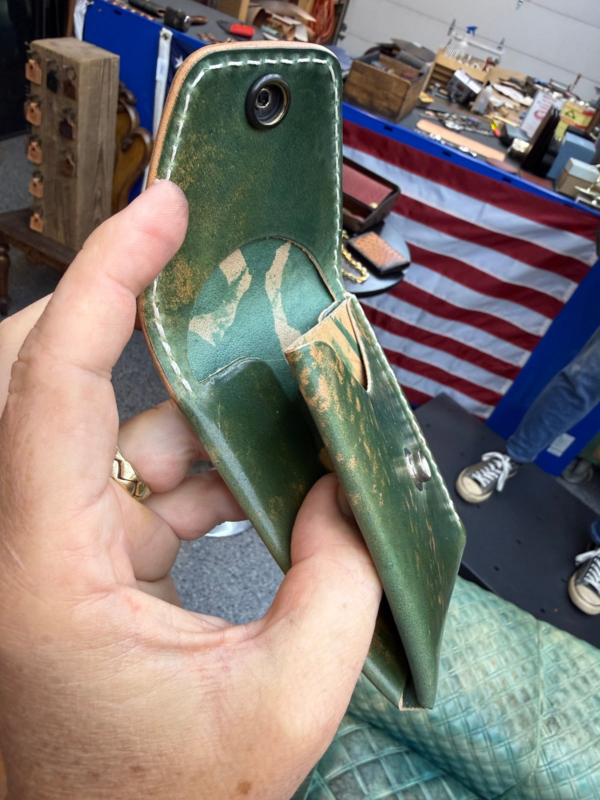 Sarasota Wallet - Marbled Teal Shell Cordovan