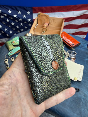 Sarasota Wallet - Metallic Emerald Stingray
