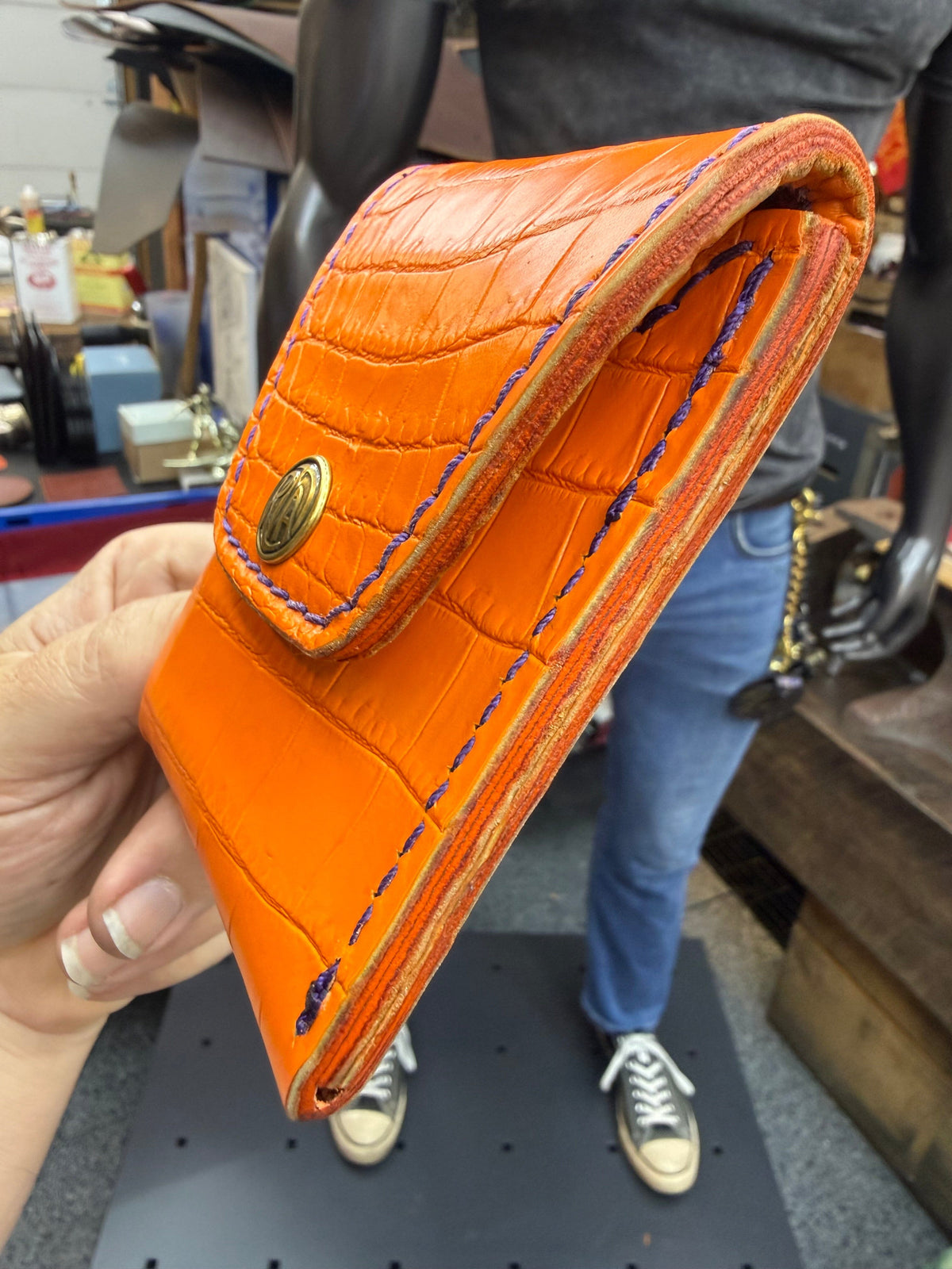 Sarasota Wallet - Orange Crocodile
