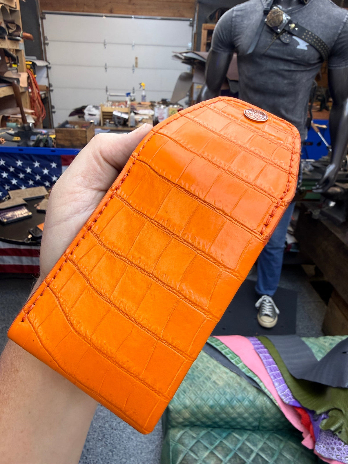 Sarasota Wallet - Orange Crocodile
