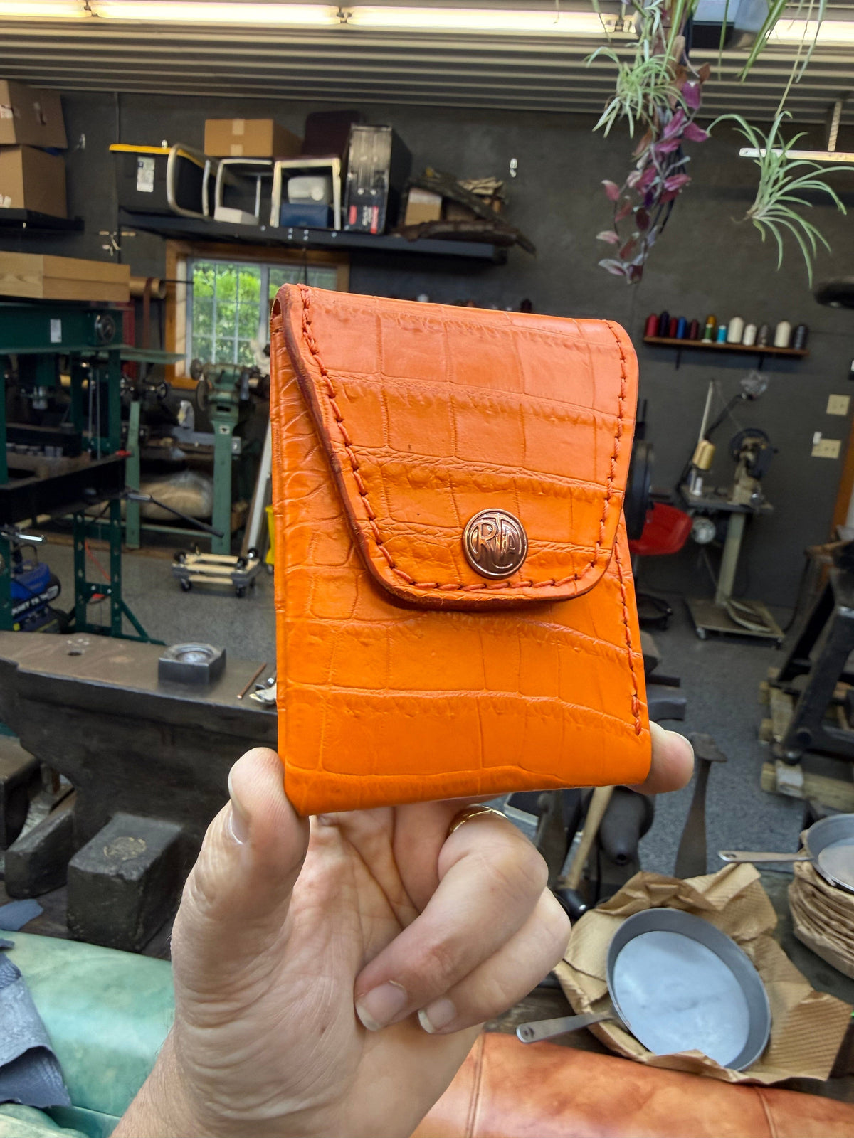 Sarasota Wallet - Orange Crocodile