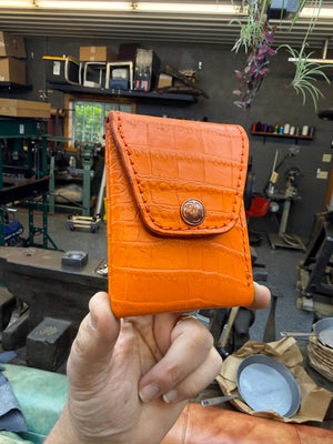 Sarasota Wallet - Orange Crocodile
