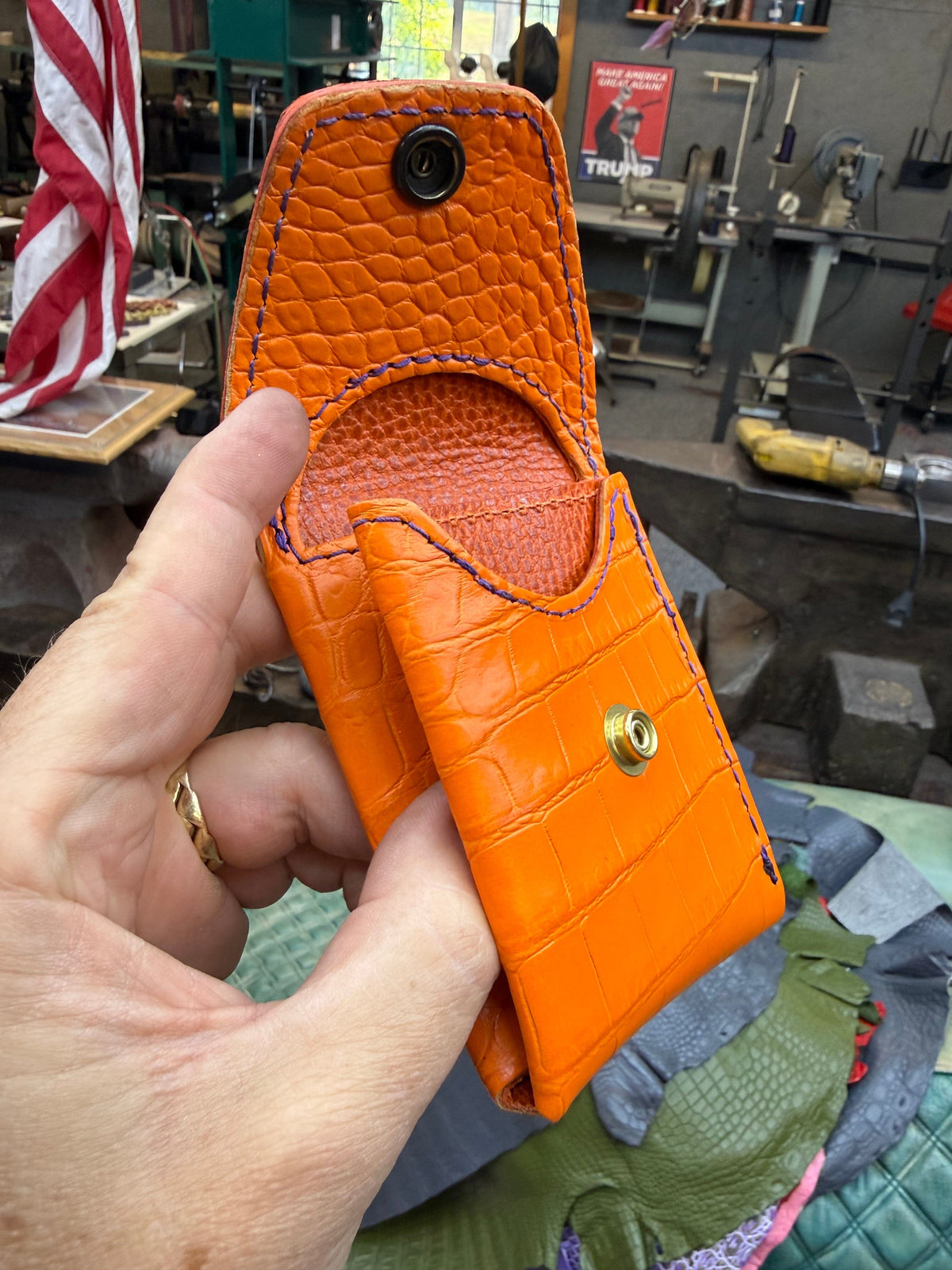 Sarasota Wallet - Orange Crocodile