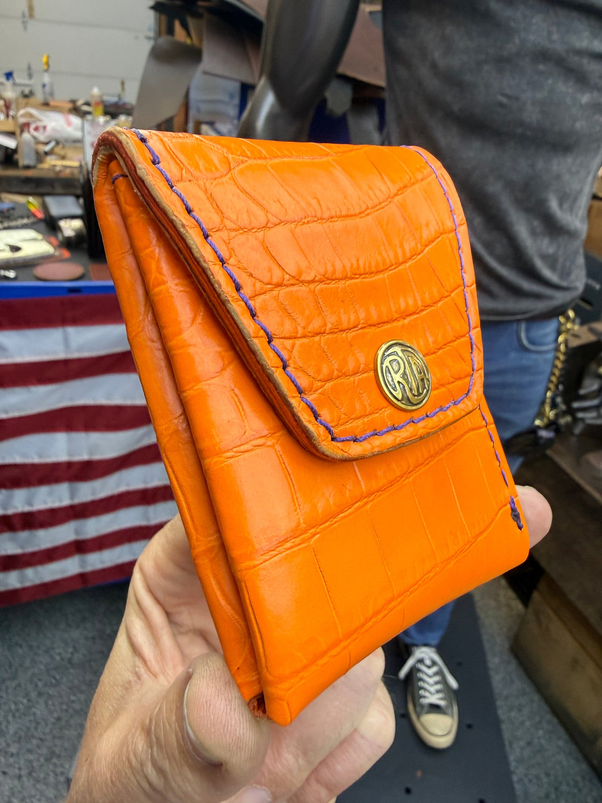 Sarasota Wallet - Orange Crocodile
