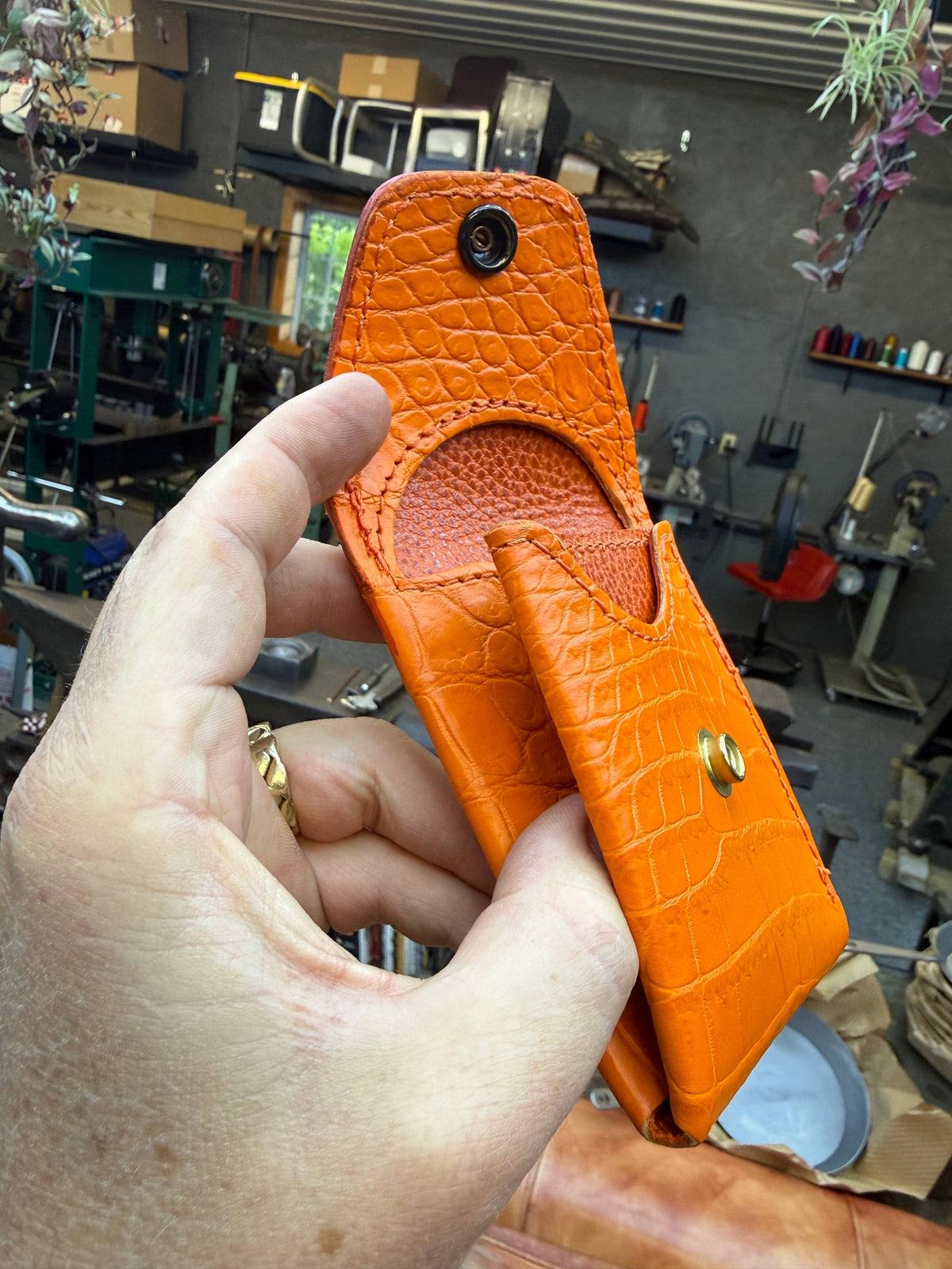 Sarasota Wallet - Orange Crocodile
