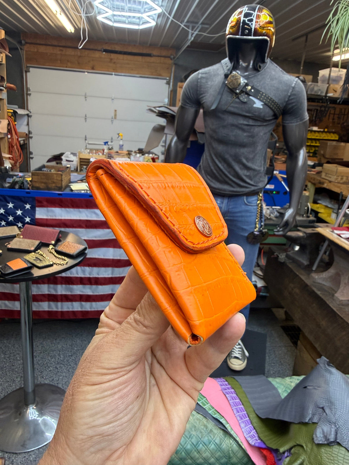 Sarasota Wallet - Orange Crocodile