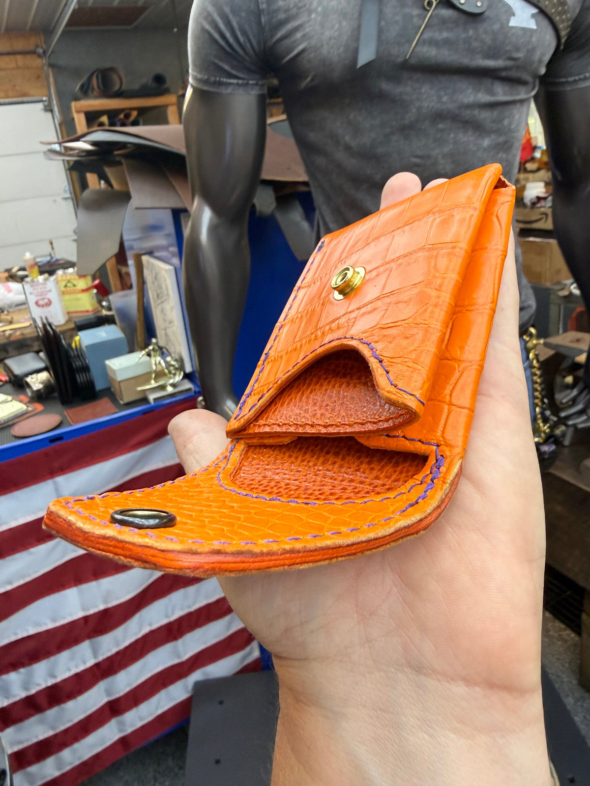 Sarasota Wallet - Orange Crocodile