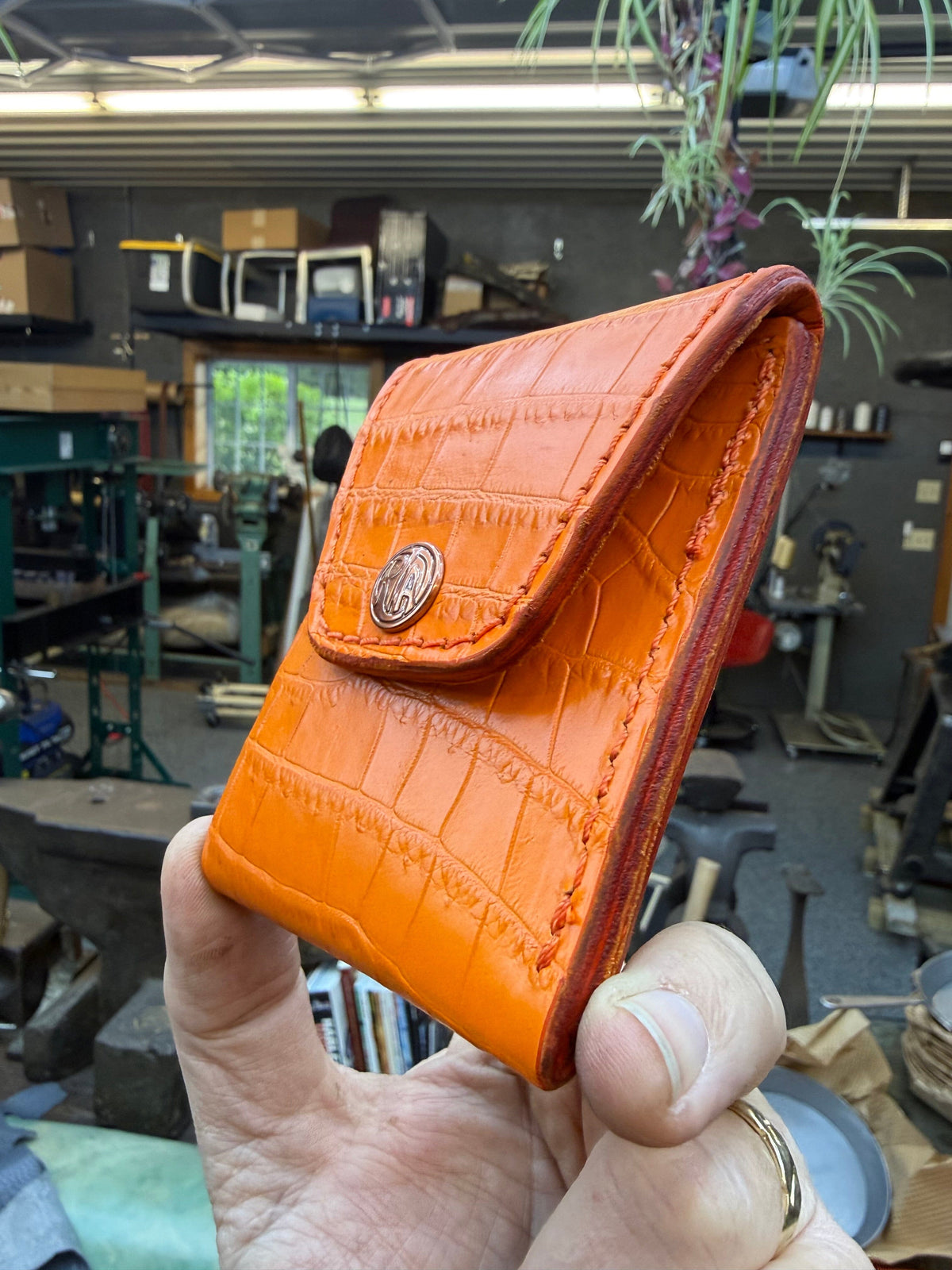 Sarasota Wallet - Orange Crocodile