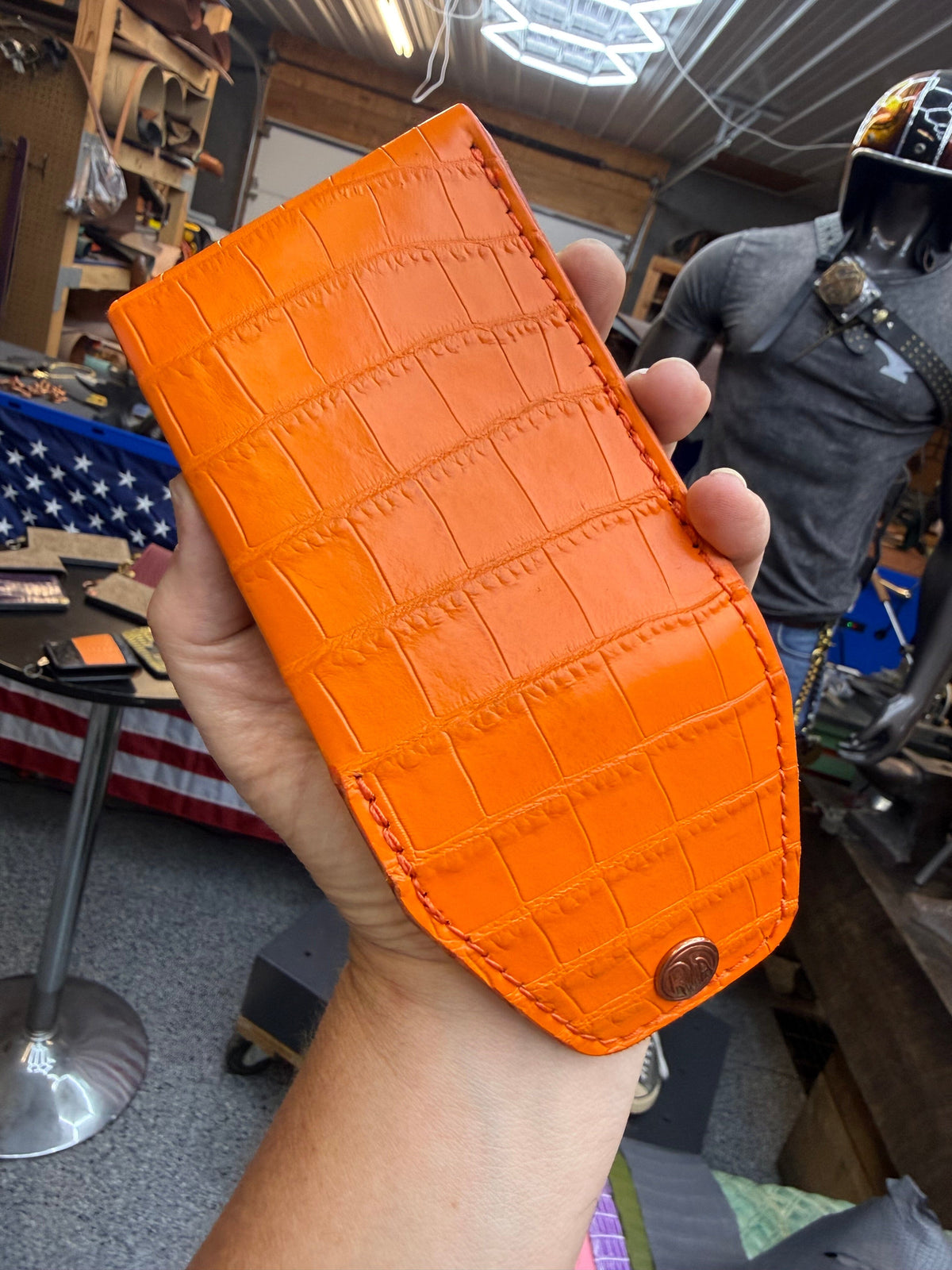 Sarasota Wallet - Orange Crocodile