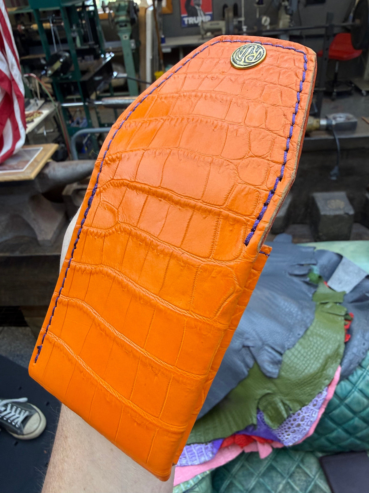 Sarasota Wallet - Orange Crocodile