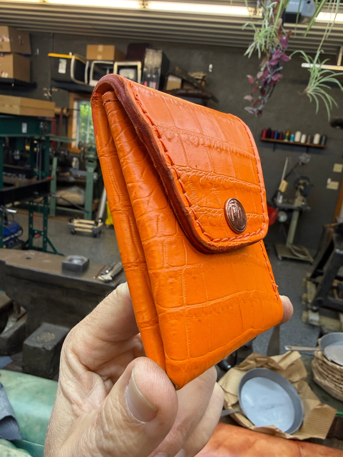 Sarasota Wallet - Orange Crocodile