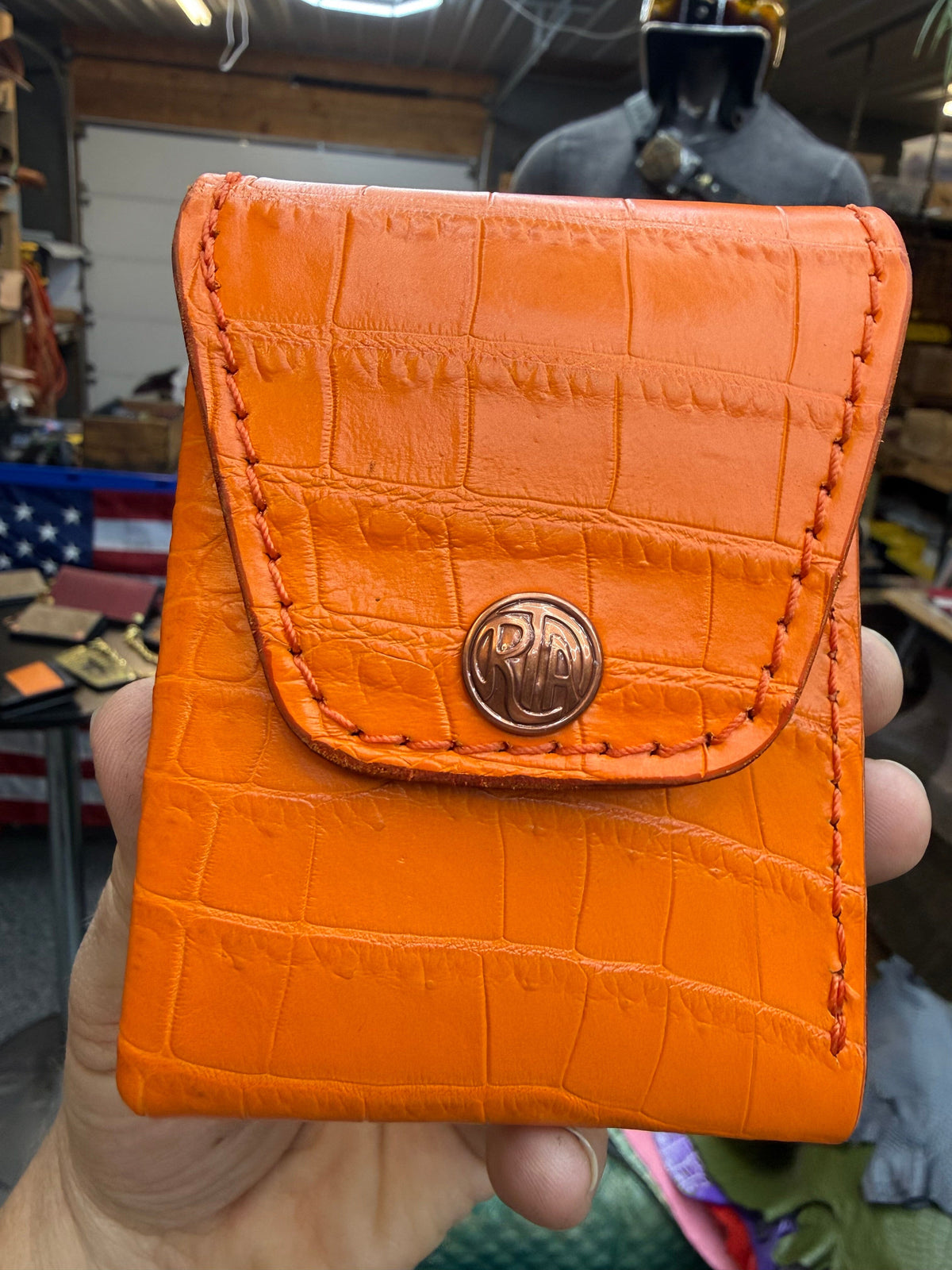 Sarasota Wallet - Orange Crocodile