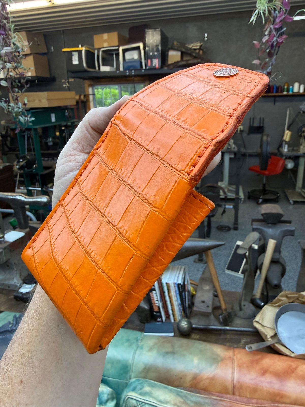 Sarasota Wallet - Orange Crocodile