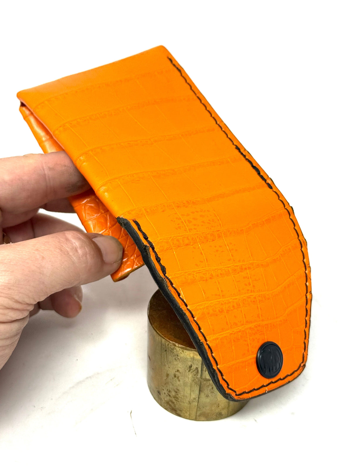 Sarasota Wallet - Orange/Black Crocodile - Anvil Customs