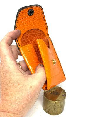 Sarasota Wallet - Orange/Black Crocodile - Anvil Customs
