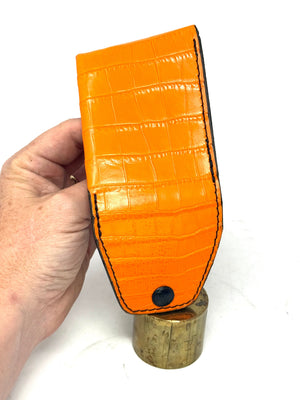 Sarasota Wallet - Orange/Black Crocodile - Anvil Customs