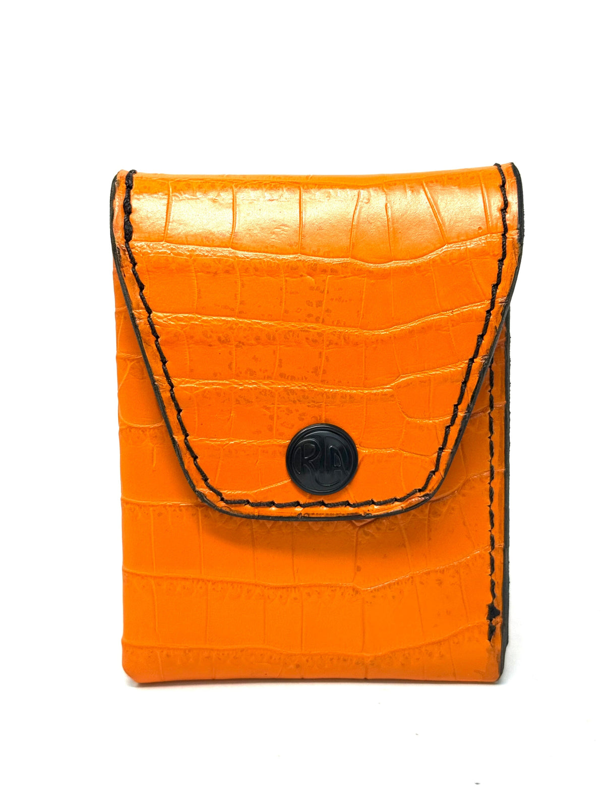 Sarasota Wallet - Orange/Black Crocodile - Anvil Customs