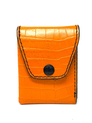 Sarasota Wallet - Orange/Black Crocodile - Anvil Customs