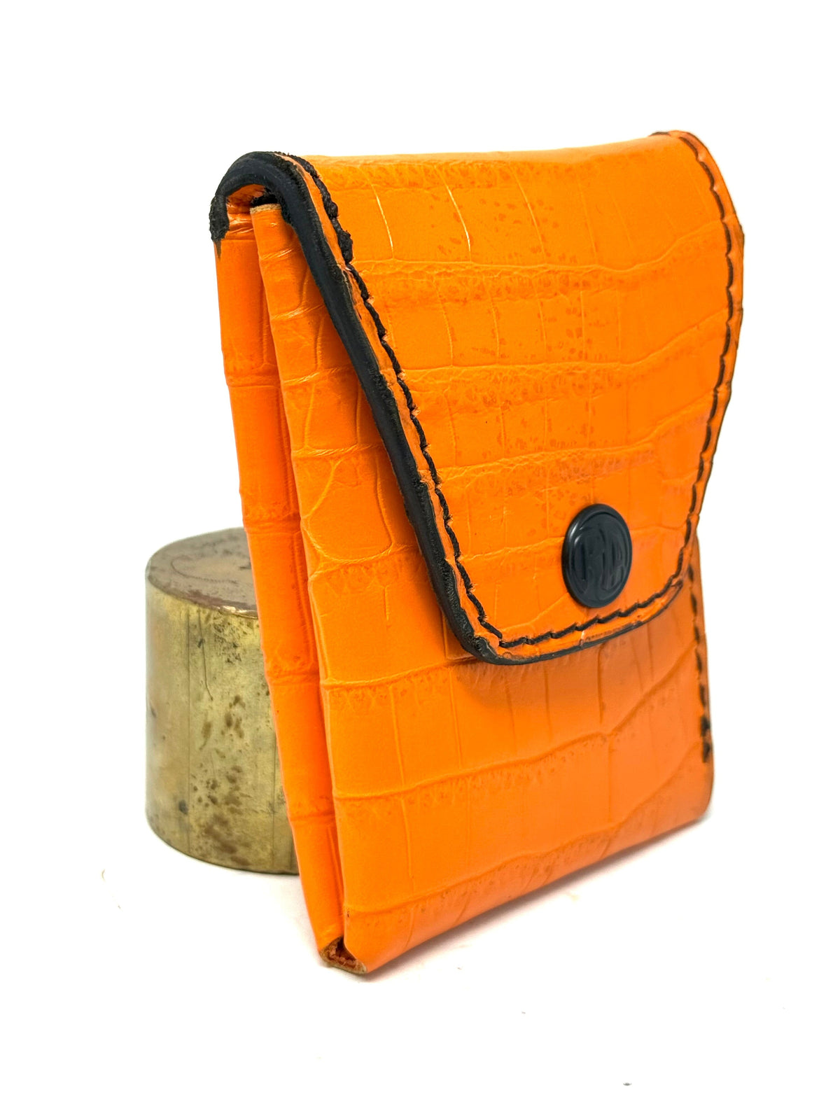 Sarasota Wallet - Orange/Black Crocodile - Anvil Customs