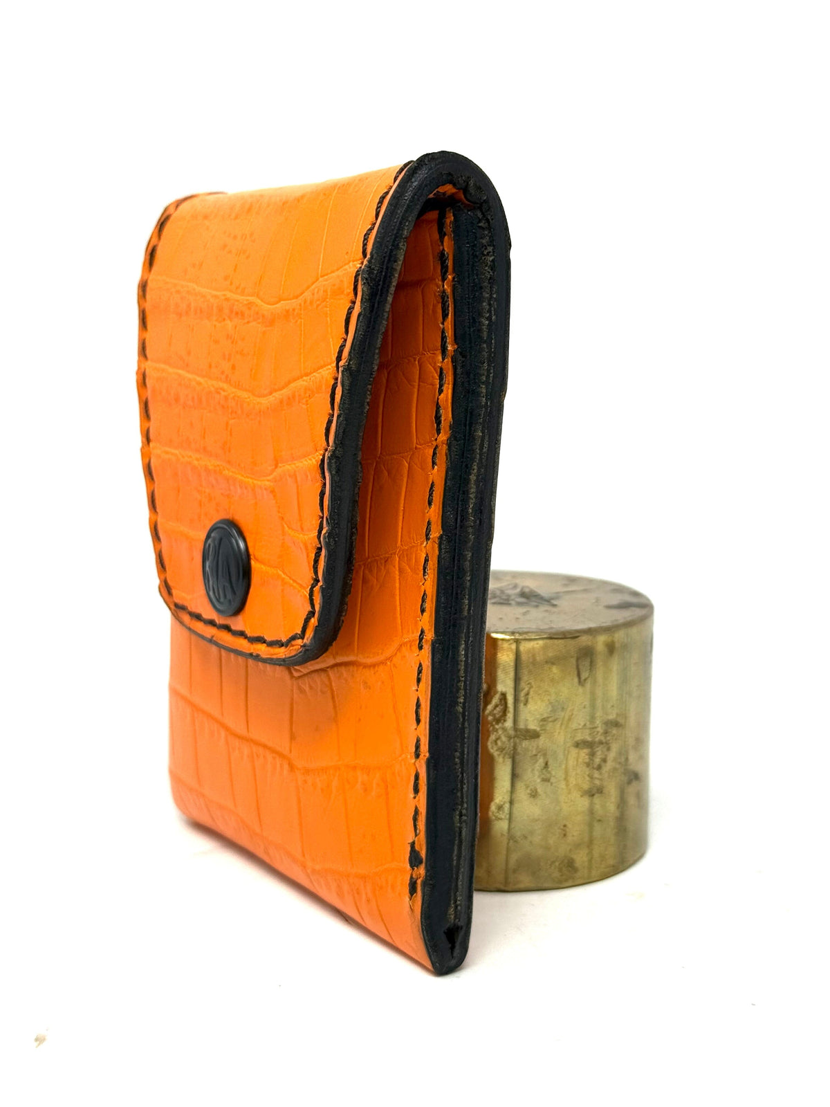 Sarasota Wallet - Orange/Black Crocodile - Anvil Customs