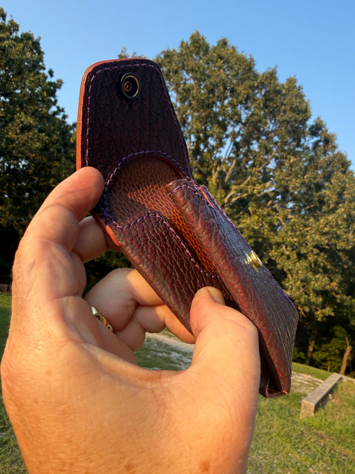 Sarasota Wallet - Oxblood Shark