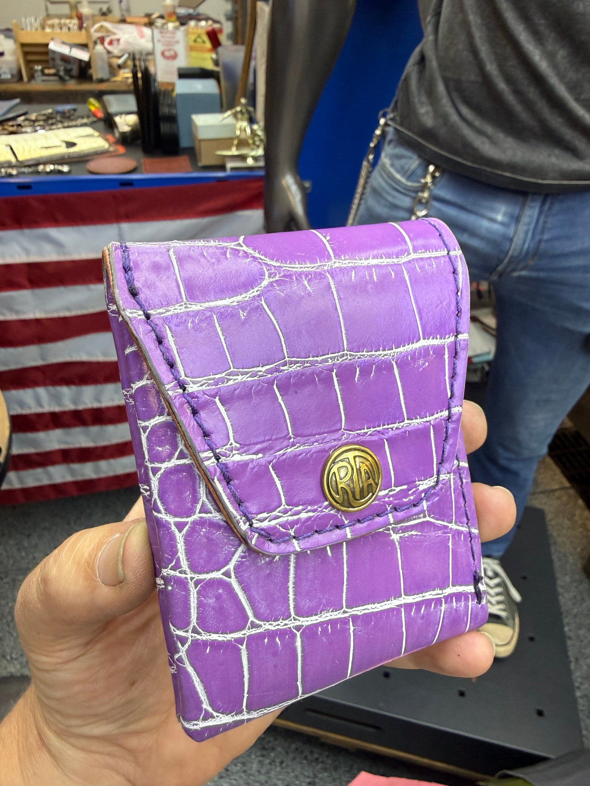 Sarasota Wallet - Purple Crocodile