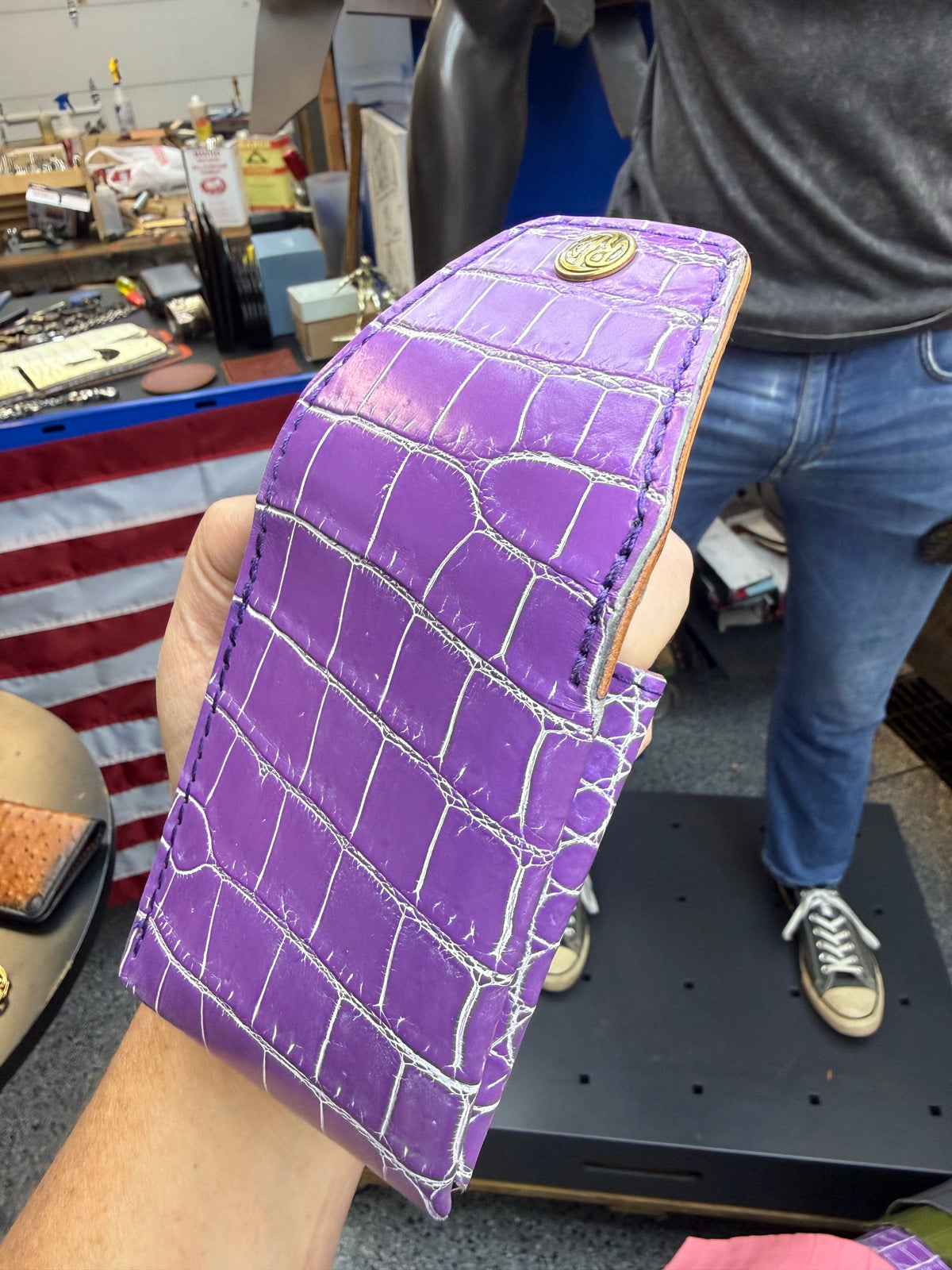 Sarasota Wallet - Purple Crocodile