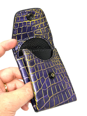 Sarasota Wallet - Purple & Gold Alligator