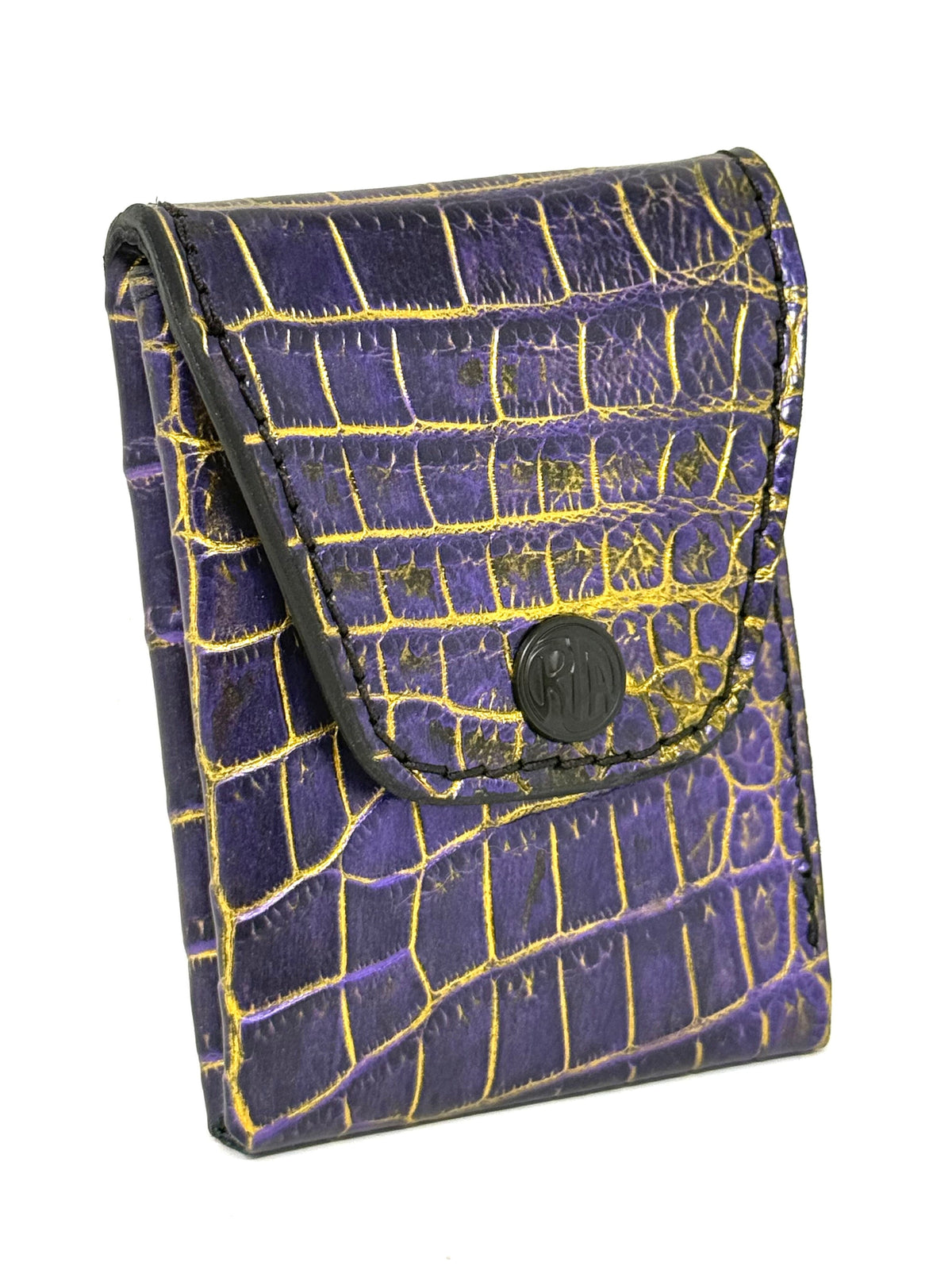 Sarasota Wallet - Purple & Gold Alligator