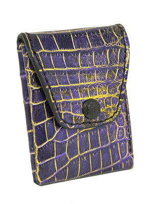 Sarasota Wallet - Purple & Gold Alligator