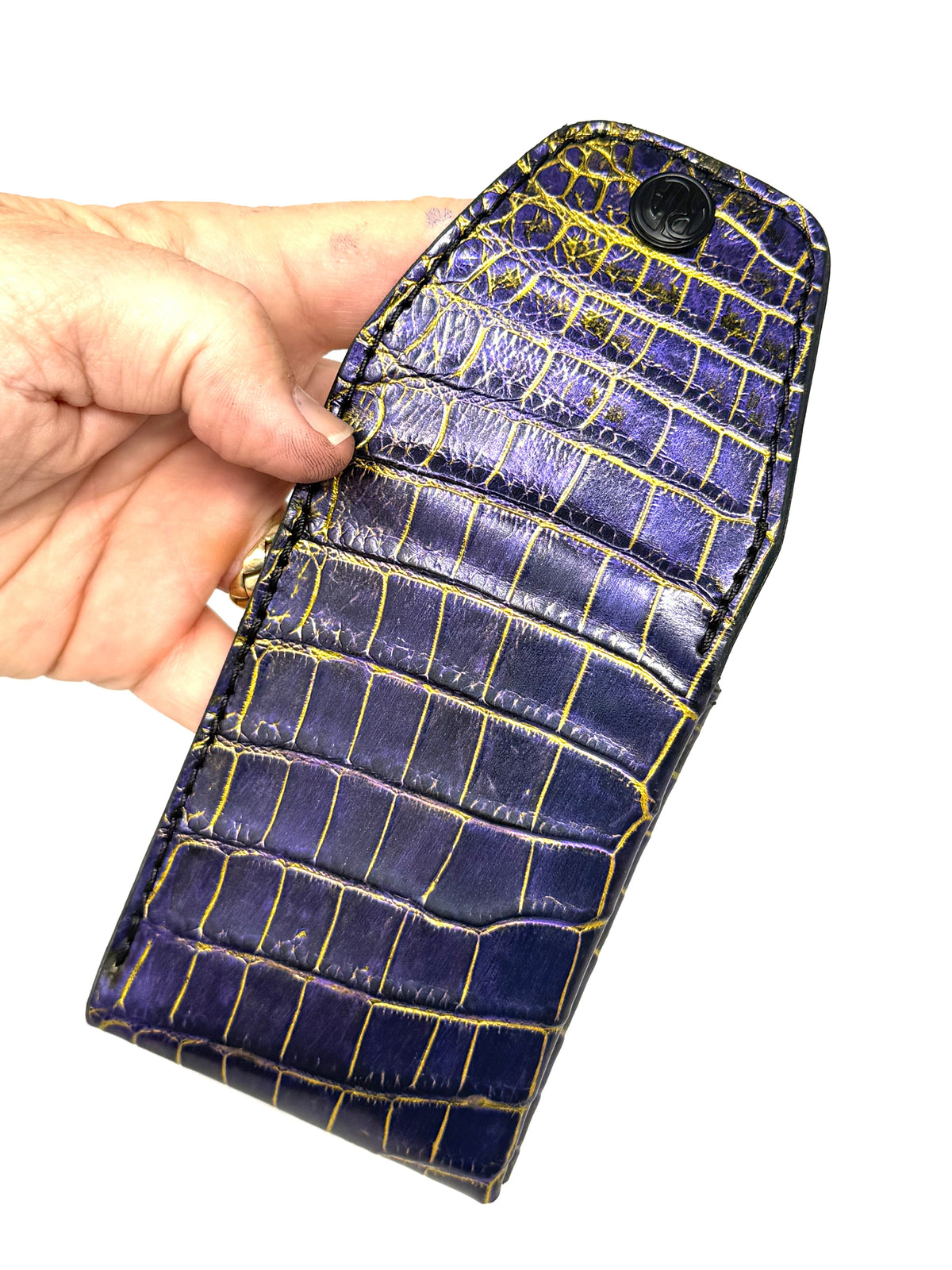 Sarasota Wallet - Purple & Gold Alligator